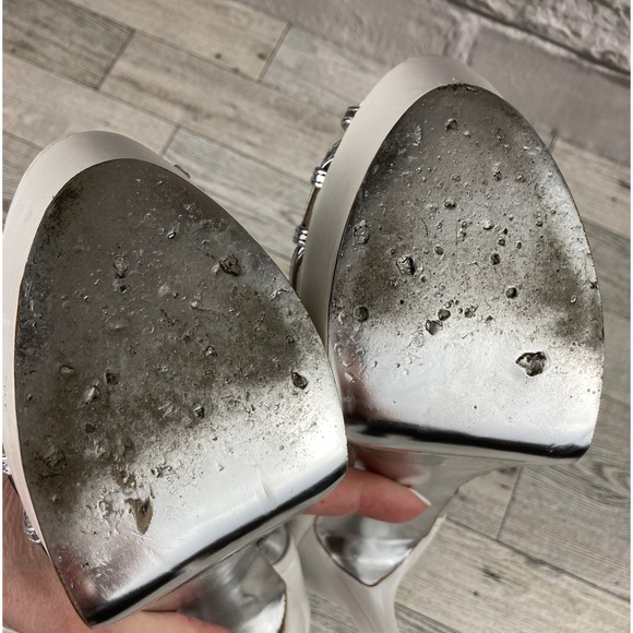 Bebe high heel platform shoes size 9 leather top, Preowned - Picture 10 of 12